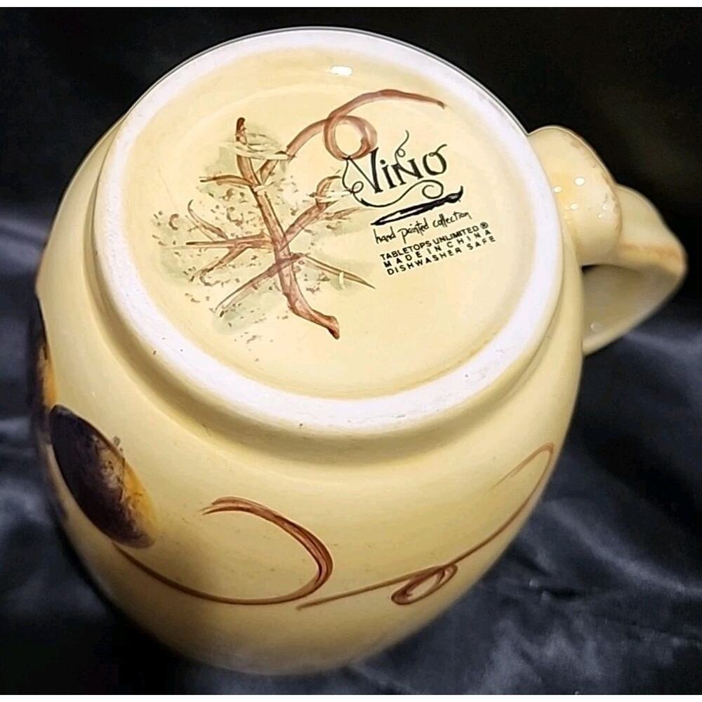 Set Of 4 Table Top Unlimited Vino Hand Painted Mugs - Picture 2 of 8